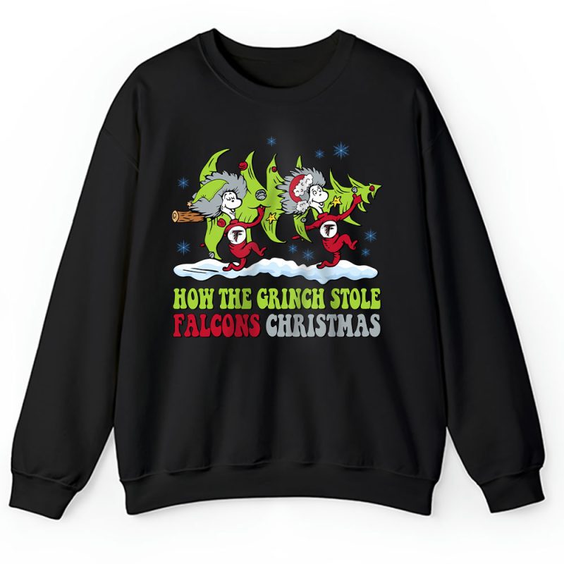 Atlanta Falcons Merry Christmas NFL Gift For Fan Cute Grinch Unisex Sweatshirt TAH20231