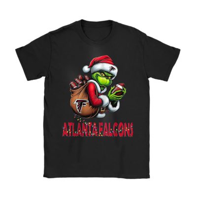 Atlanta Falcons Merry Christmas NFL Gift For Fan Cute Grinch Unisex T-Shirt Cotton Tee TAT20209