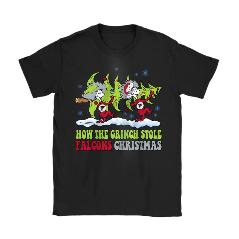 Atlanta Falcons Merry Christmas NFL Gift For Fan Cute Grinch Unisex T-Shirt Cotton Tee TAT20231