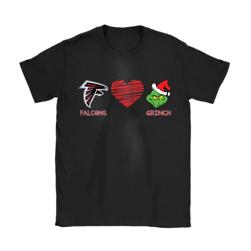 Atlanta Falcons Merry Christmas NFL Gift For Fan Cute Grinch Unisex T-Shirt Cotton Tee TAT20233