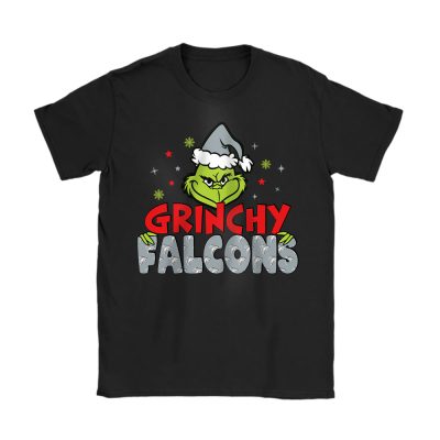 Atlanta Falcons Merry Christmas NFL Gift For Fan Cute Grinch Unisex T-Shirt Cotton Tee TAT20234