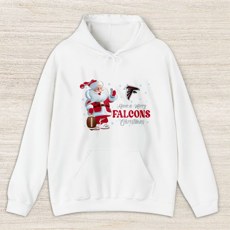 Atlanta Falcons Merry Christmas NFL Gift For Fan Cute Santa Hohoho Unisex Hoodie TAS20228