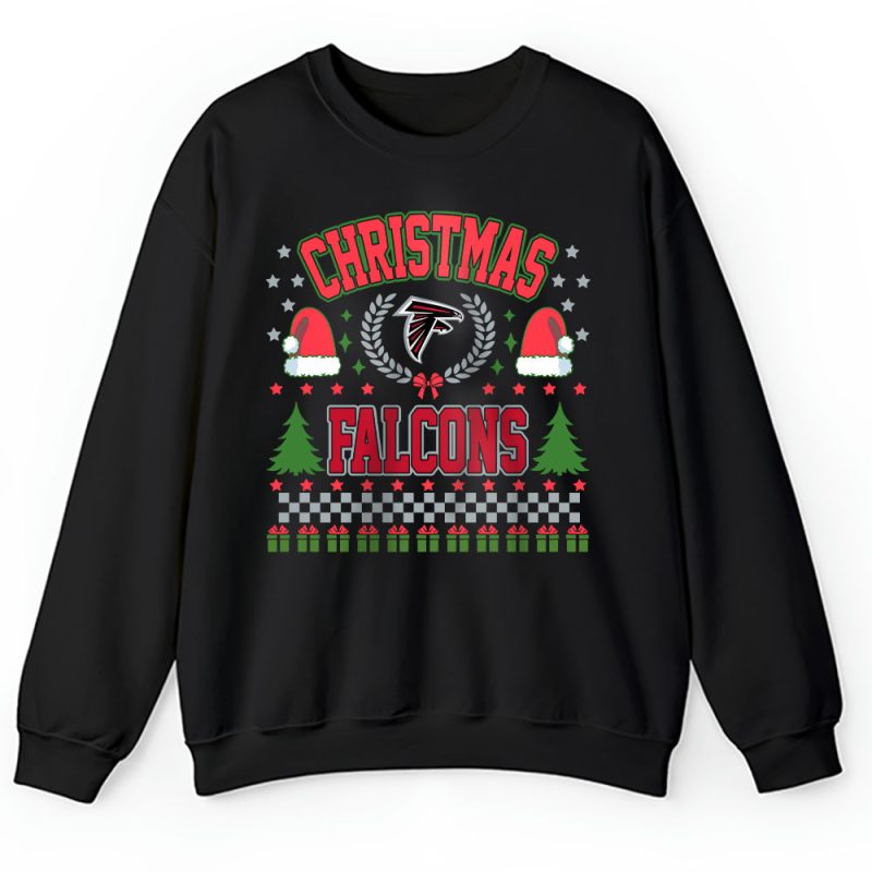 Atlanta Falcons Merry Christmas NFL Gift For Fan Cute Santa Hohoho Unisex Sweatshirt TAH20236