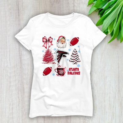 Atlanta Falcons Merry Christmas NFL Gift For Fan Santa Xmas Family Christmas Lady T-Shirt Women Tee LTL20237