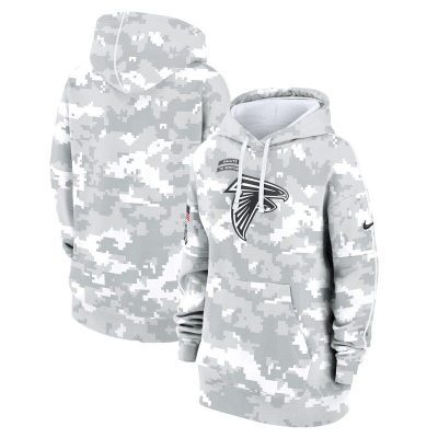 Atlanta Falcons Women's 2024 Salute To Service Club Fleece Pullover Hoodie - Arctic Camo