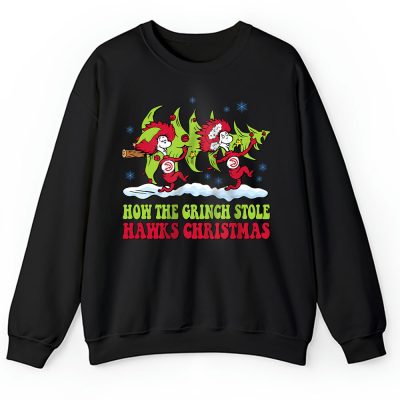 Atlanta Hawks Merry Christmas NBA Gift For Fan Cute Grinch Unisex Sweatshirt TAH21608