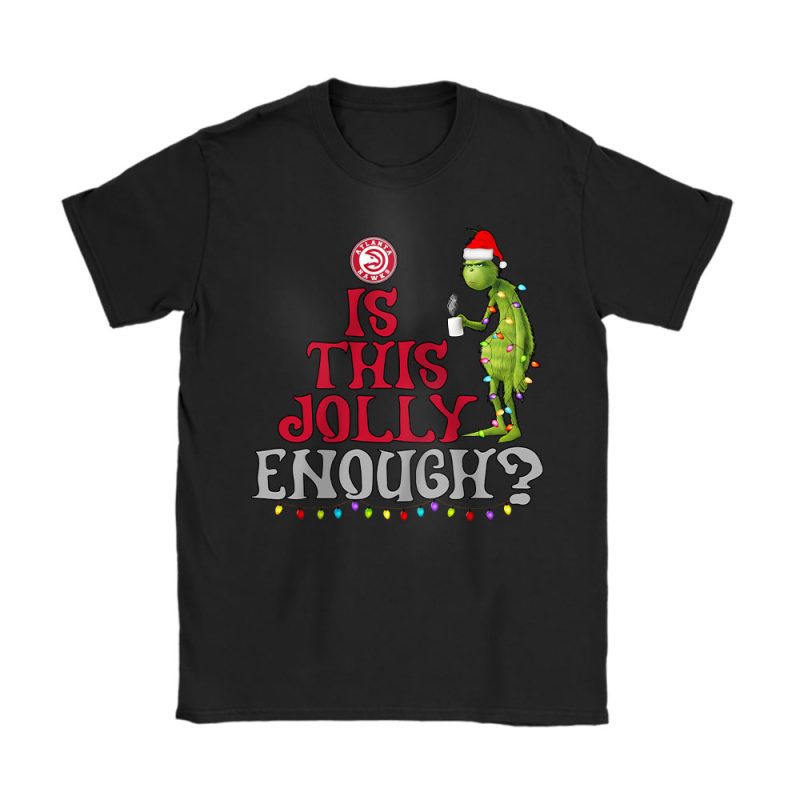 Atlanta Hawks Merry Christmas NBA Gift For Fan Cute Grinch Unisex T-Shirt Cotton Tee TAT21300