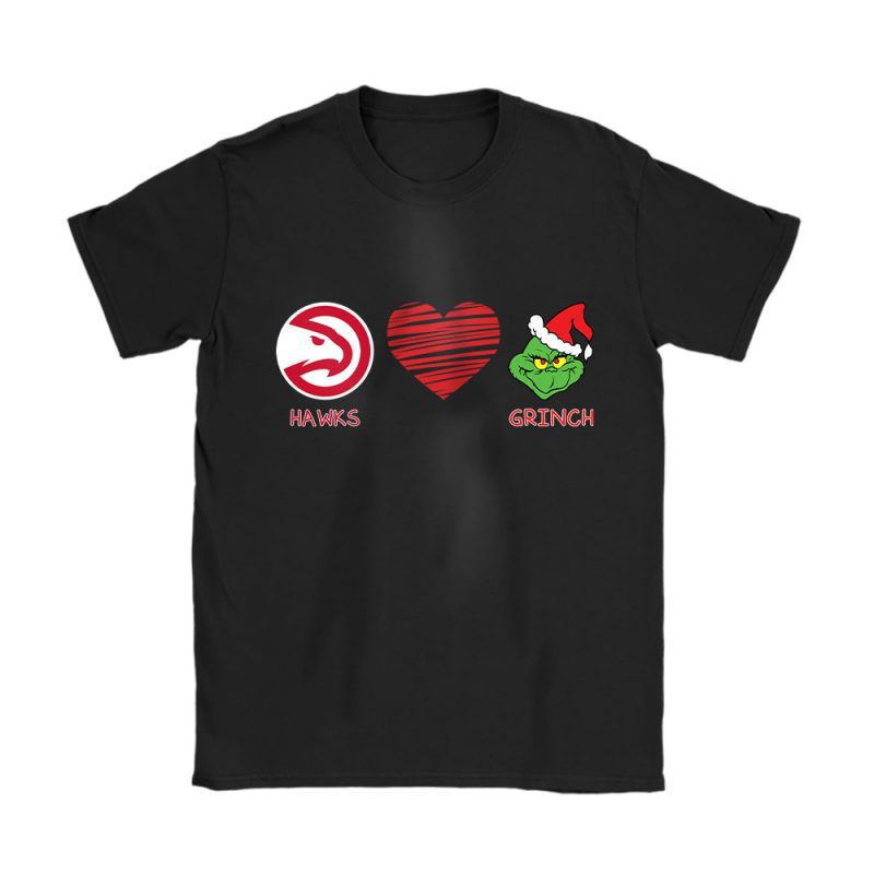 Atlanta Hawks Merry Christmas NBA Gift For Fan Cute Grinch Unisex T-Shirt Cotton Tee TAT21610