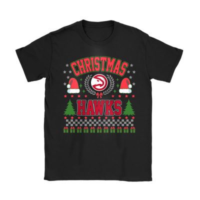 Atlanta Hawks Merry Christmas NBA Gift For Fan Cute Santa Hohoho Unisex T-Shirt Cotton Tee TAT21611