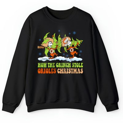 Baltimore Orioles Merry Christmas MLB Gift For Fan Cute Grinch Unisex Sweatshirt TAH21616