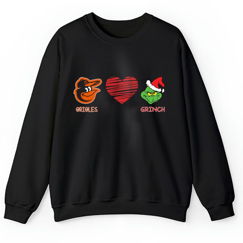 Baltimore Orioles Merry Christmas MLB Gift For Fan Cute Grinch Unisex Sweatshirt TAH21618