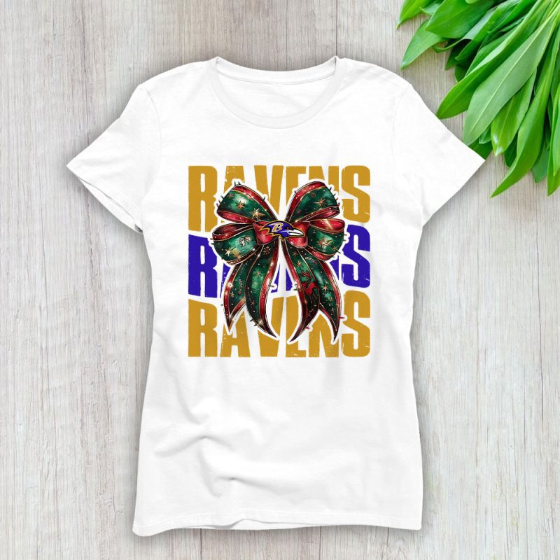 Baltimore Ravens Merry Christmas NFL Gift For Fan Christmas Funny Lady T-Shirt Women Tee LTL20257