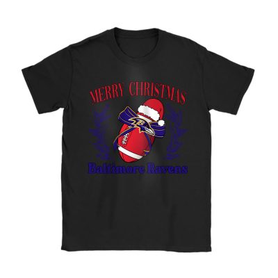 Baltimore Ravens Merry Christmas NFL Gift For Fan Christmas Funny Unisex T-Shirt Cotton Tee TAT20258