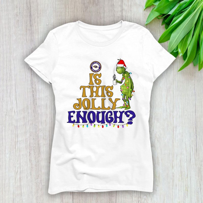 Baltimore Ravens Merry Christmas NFL Gift For Fan Cute Grinch Lady T-Shirt Women Tee LTL20259