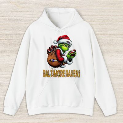 Baltimore Ravens Merry Christmas NFL Gift For Fan Cute Grinch Unisex Hoodie TAS20244