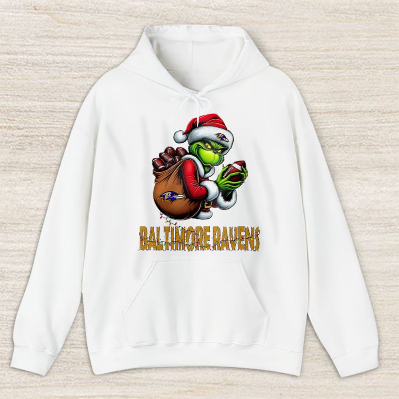 Baltimore Ravens Merry Christmas NFL Gift For Fan Cute Grinch Unisex Hoodie TAS20244