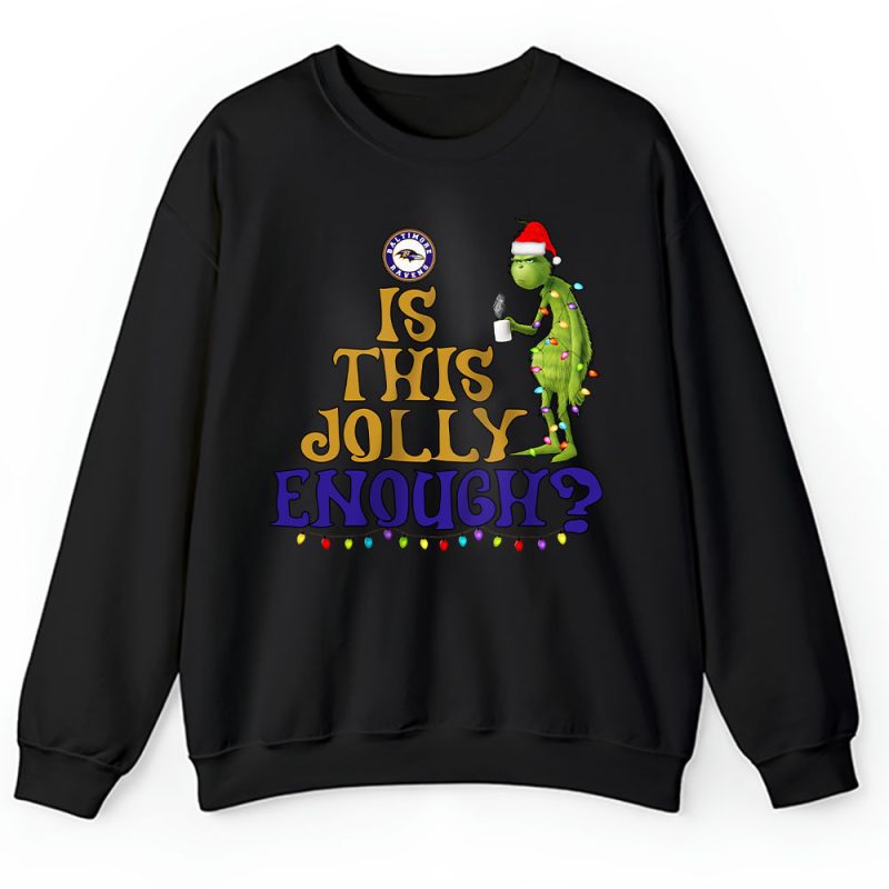 Baltimore Ravens Merry Christmas NFL Gift For Fan Cute Grinch Unisex Sweatshirt TAH20259