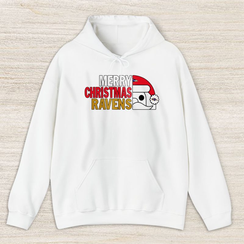 Baltimore Ravens Merry Christmas NFL Gift For Fan Cute Santa Hohoho Unisex Hoodie TAS20246