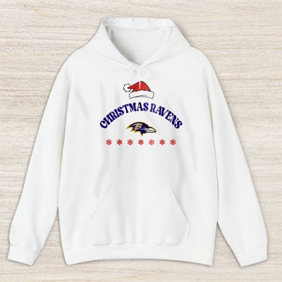 Baltimore Ravens Merry Christmas NFL Gift For Fan Cute Santa Hohoho Unisex Hoodie TAS20270