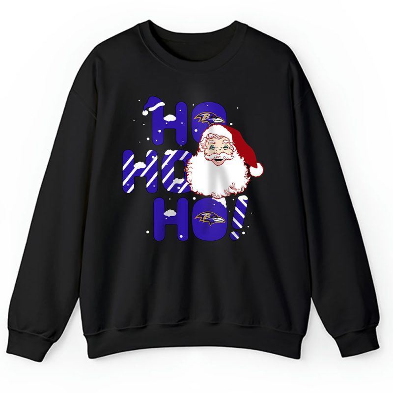 Baltimore Ravens Merry Christmas NFL Gift For Fan Cute Santa Hohoho Unisex Sweatshirt TAH20243