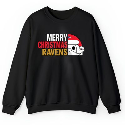 Baltimore Ravens Merry Christmas NFL Gift For Fan Cute Santa Hohoho Unisex Sweatshirt TAH20246