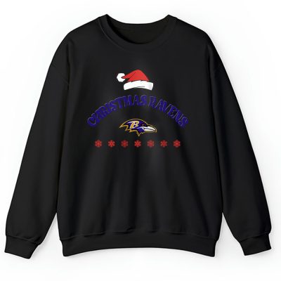 Baltimore Ravens Merry Christmas NFL Gift For Fan Cute Santa Hohoho Unisex Sweatshirt TAH20270