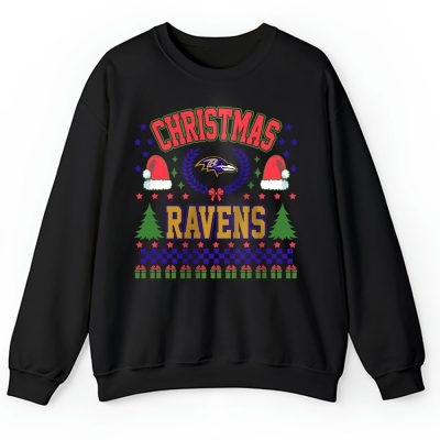 Baltimore Ravens Merry Christmas NFL Gift For Fan Cute Santa Hohoho Unisex Sweatshirt TAH20271