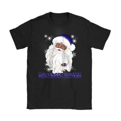 Baltimore Ravens Merry Christmas NFL Gift For Fan Cute Santa Hohoho Unisex T-Shirt Cotton Tee TAT20238