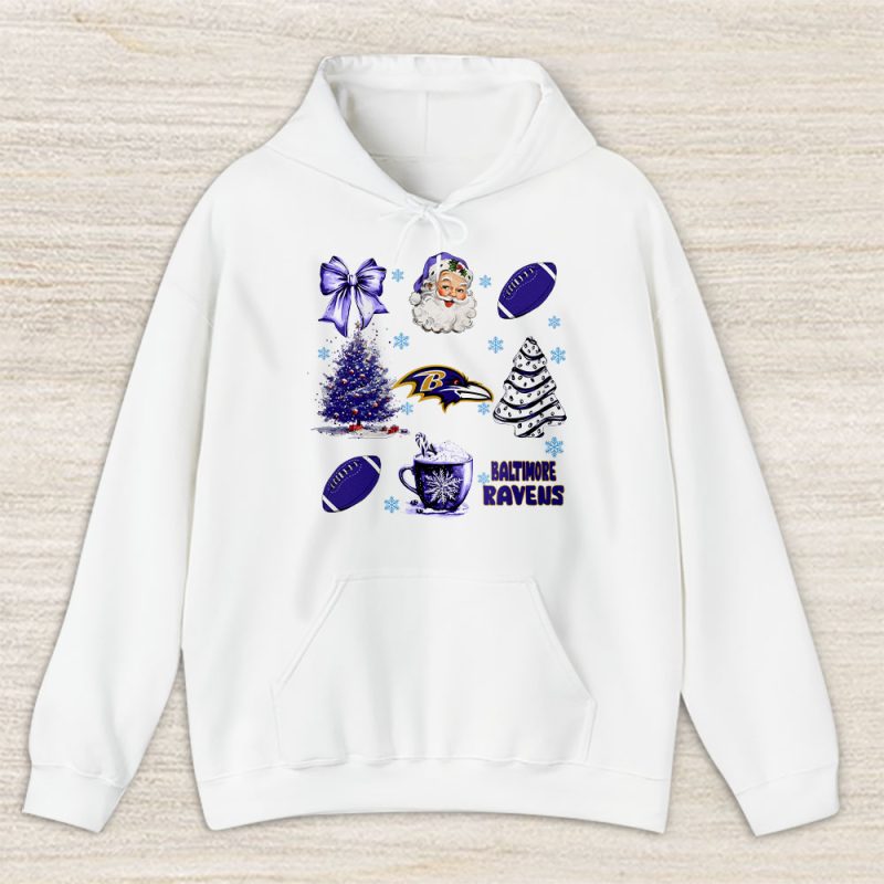 Baltimore Ravens Merry Christmas NFL Gift For Fan Santa Xmas Family Christmas Unisex Hoodie TAS20272