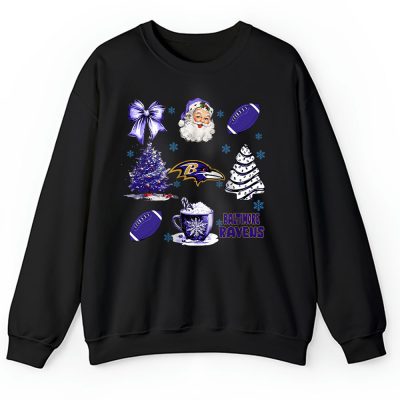 Baltimore Ravens Merry Christmas NFL Gift For Fan Santa Xmas Family Christmas Unisex Sweatshirt TAH20272