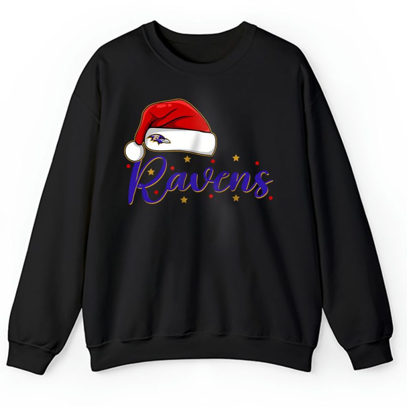 Baltimore Ravens Merry Christmas NFL Gift For Fan Santa Xmas Family Christmas Unisex Sweatshirt TAS19746