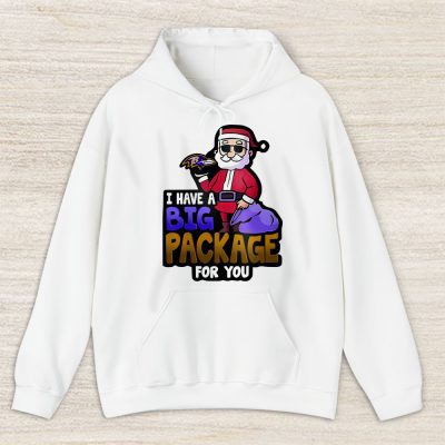 Baltimore Ravens Merry Christmas NFL Santa Gift I Have A Big Package For You Unisex Hoodie TAS20239