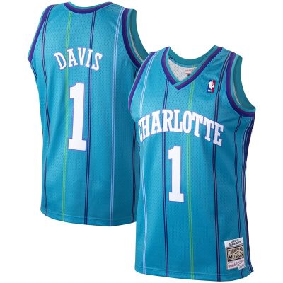 Baron Davis Charlotte Hornets 1999/00 Hardwood Classics Swingman Jersey - Teal