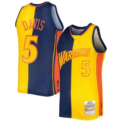 Baron Davis Golden State Warriors Hardwood Classics 2006/07 Split Swingman Jersey - Navy/Gold