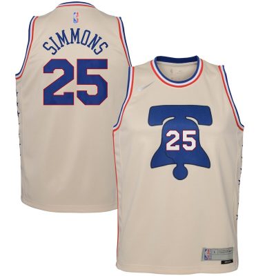 Ben Simmons Philadelphia 76ers Youth 2020/21 Swingman Player Jersey Cream - Earned Edition