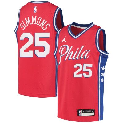 Ben Simmons Philadelphia 76ers Youth 2020/21 Swingman Player Jersey - Statement Edition - Red