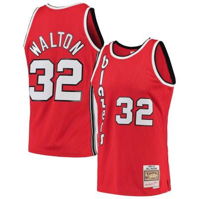 Bill Walton Portland Trail Blazers 1976/77 Hardwood Classics Swingman Jersey - Red