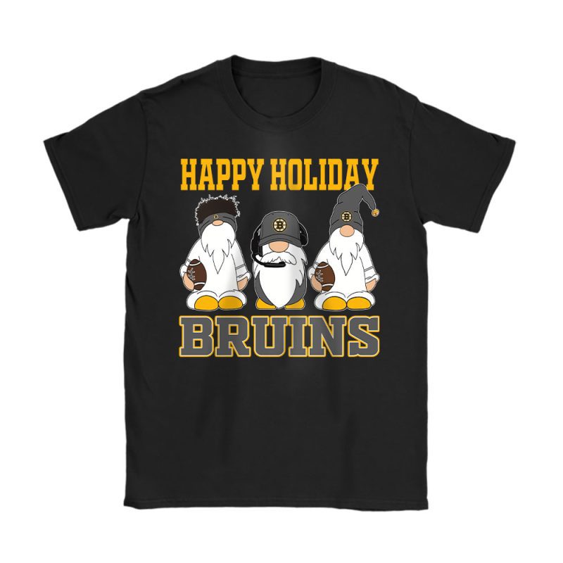 Boston Bruins Merry Christmas NHL Gift For Fan Christmas Gnomes Unisex T-Shirt Cotton Tee TAT21314