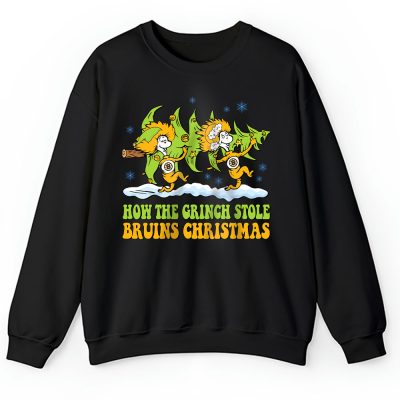 Boston Bruins Merry Christmas NHL Gift For Fan Cute Grinch Unisex Sweatshirt TAH21624