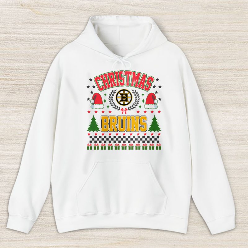 Boston Bruins Merry Christmas NHL Gift For Fan Cute Santa Hohoho Unisex Hoodie TAS21627