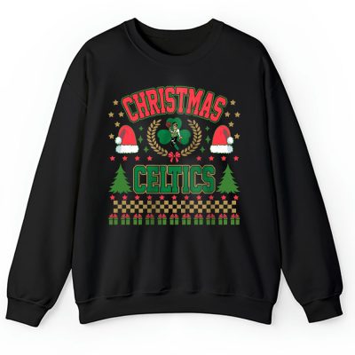 Boston Celtics Merry Christmas NBA Gift For Fan Cute Santa Hohoho Unisex Sweatshirt TAH21635