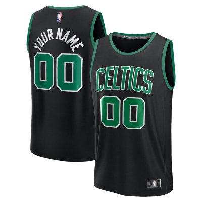 Boston Celtics Youth Custom Fast Break Jersey - Black - Statement Edition