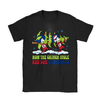 Boston Red Sox Merry Christmas MLB Gift For Fan Cute Grinch Unisex T-Shirt Cotton Tee TAT21636