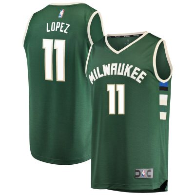 Brook Lopez Milwaukee Bucks Fast Break Replica Player Jersey Green - Icon Edition