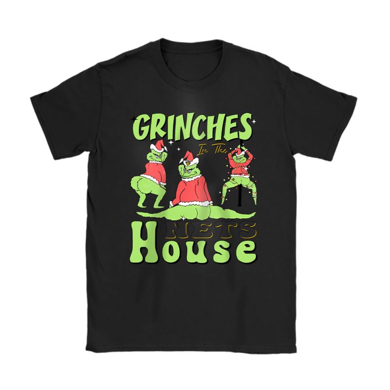 Brooklyn Nets Merry Christmas NBA Gift For Fan Cute Grinch Unisex T-Shirt Cotton Tee TAT21629