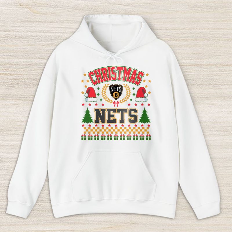 Brooklyn Nets Merry Christmas NBA Gift For Fan Cute Santa Hohoho Unisex Hoodie TAS21631