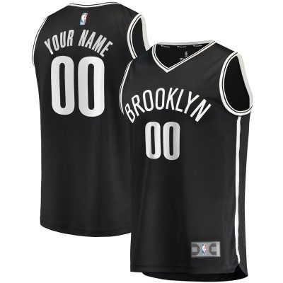 Brooklyn Nets Youth Fast Break Custom Replica Jersey Black - Icon Edition