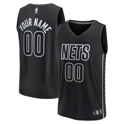 Brooklyn Nets Youth Fast Break Replica Custom Jersey - Statement Edition - Black