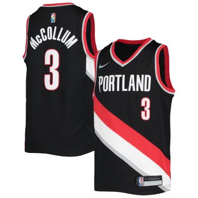 C.J. McCollum Portland Trail Blazers Youth 2021/22 Diamond Swingman Jersey - Icon Edition - Black