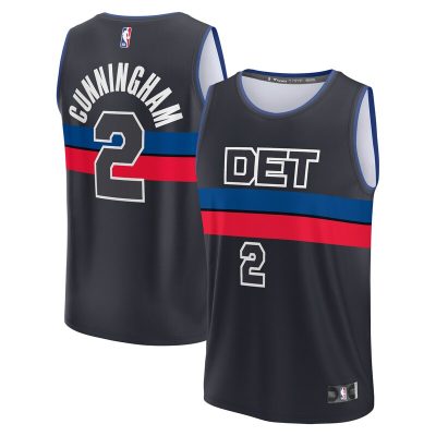 Cade Cunningham Detroit Pistons Fast Break Replica Player Jersey - Statement Edition - Black